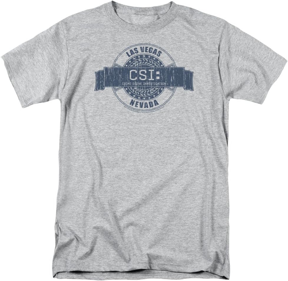 Trevco Csi Do Not Cross Adult T-Shirt Shirt - Athletic Heather