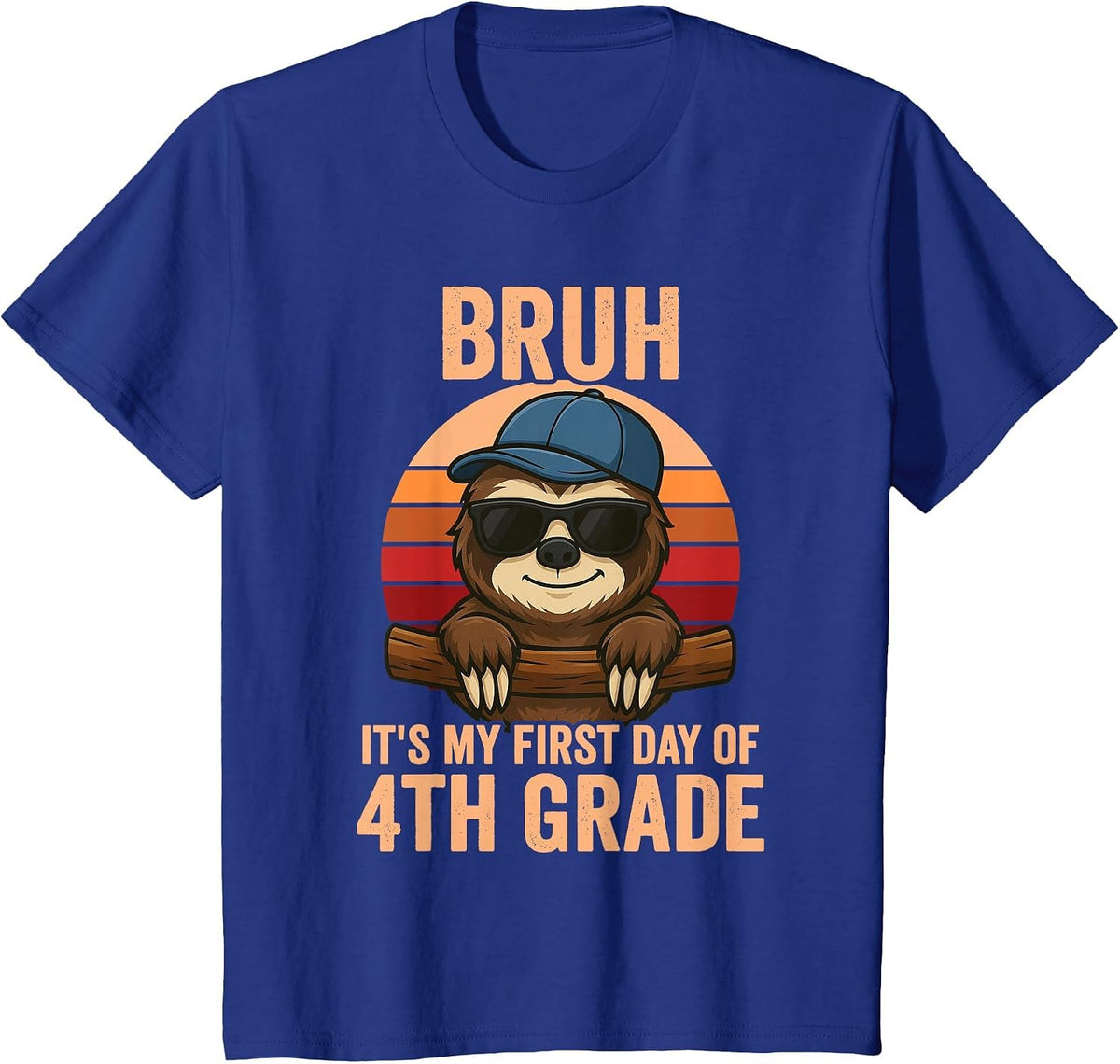 4th Grade 2026 Bruh It's My First Day of Fourth Grade T-Shirt - Royal Blue