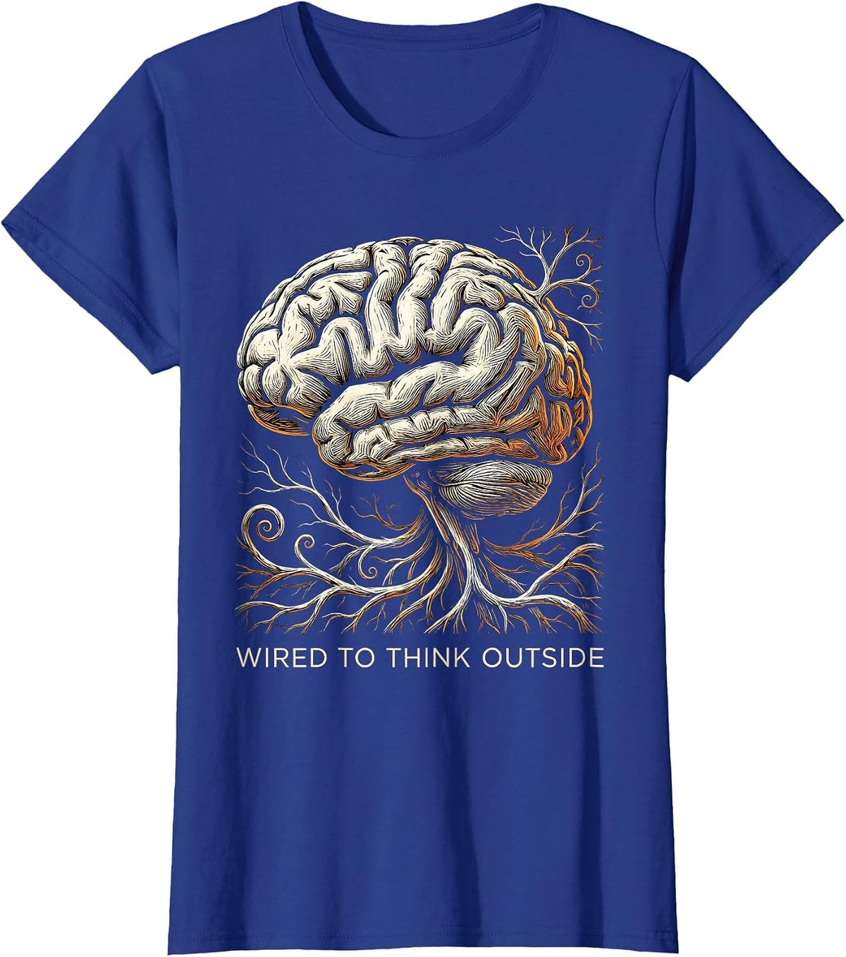 Women's Wired to Think Outside Dyslexia Awareness Design T-Shirt - Royal Blue