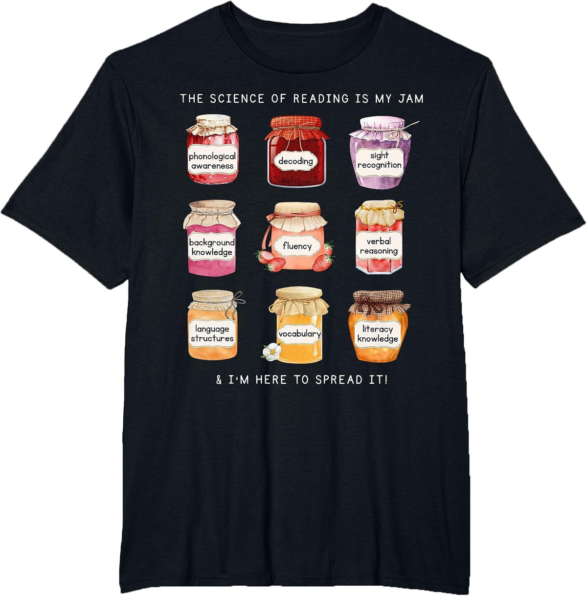 Science of Reading Morphology Literacy is My Jam Teacher T-Shirt - Black