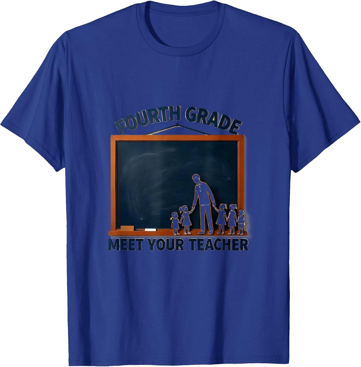 Men's Fourth Grade Meet Your Teacher Funny Teacher Team Back To T-Shirt - Royal Blue