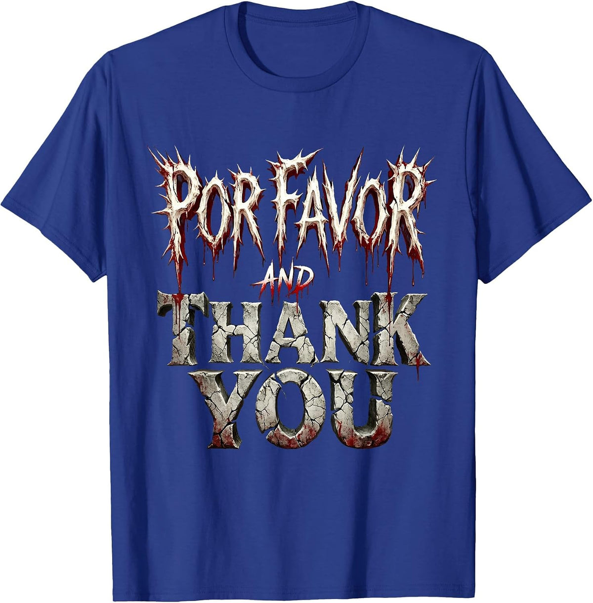 Por Favor and Thank You Spanish Teacher Design T-Shirt - Royal Blue