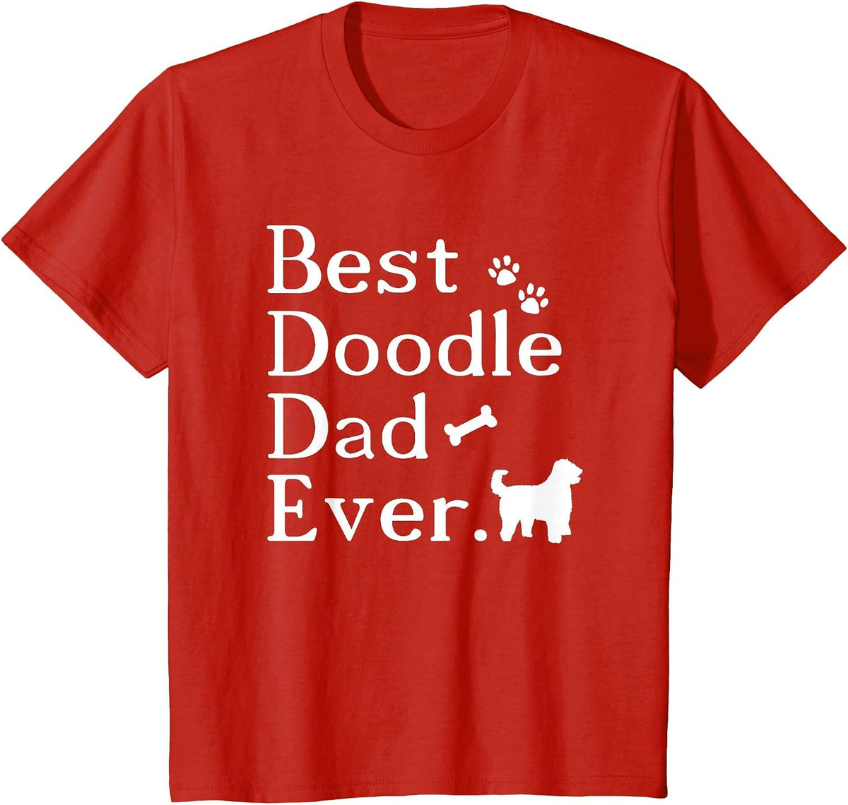 Best Doodle Dad Ever - Goldendoodle Dad T-Shirt - Red