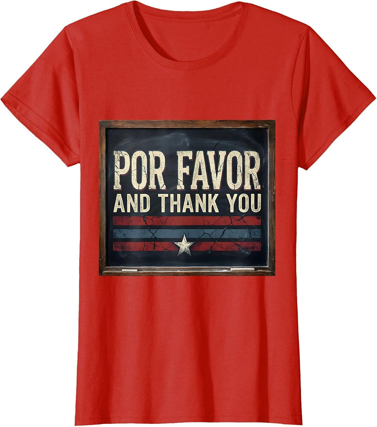 Por Favor and Thank You Spanish Teacher Design T-Shirt - Red