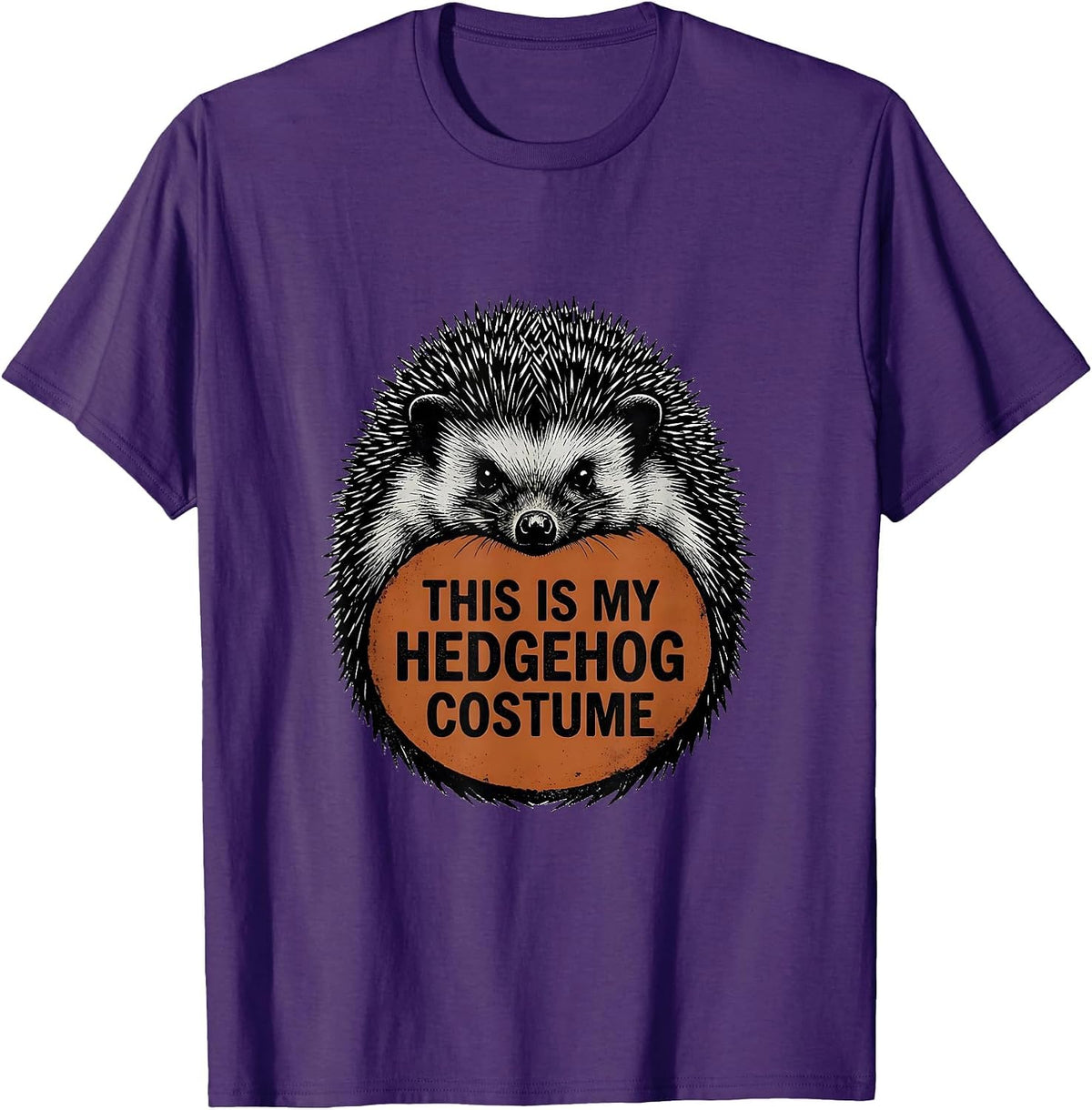 Men's This Is My Hedgehog Costume Funny Rubber Stamp DIY Halloween T-Shirt - Purple