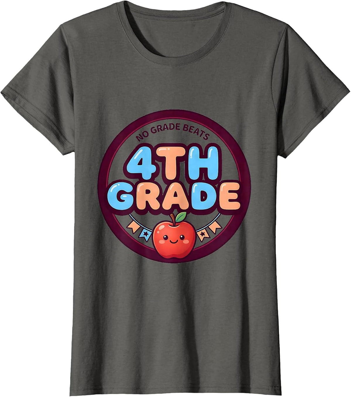 Women's No Grade Beats 4th Grade Cute Kawaii Teacher Back To School T-Shirt - Asphalt Grey