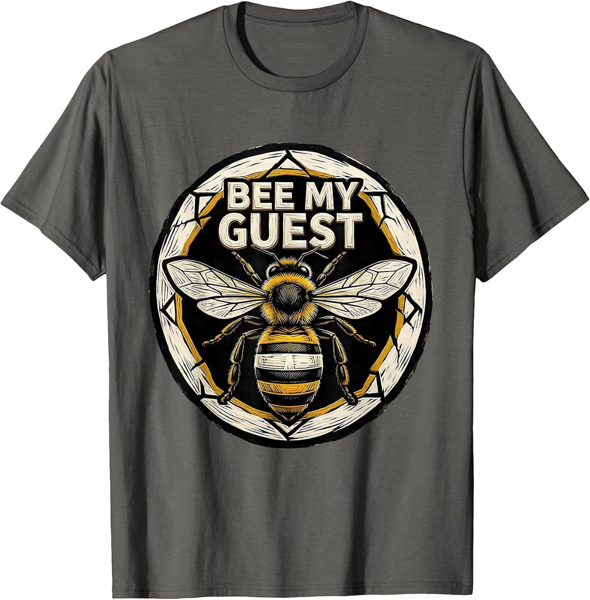 Men's Bee My Guest Vintage Beekeeper Humor Bee Costume Party T-Shirt - Asphalt Grey