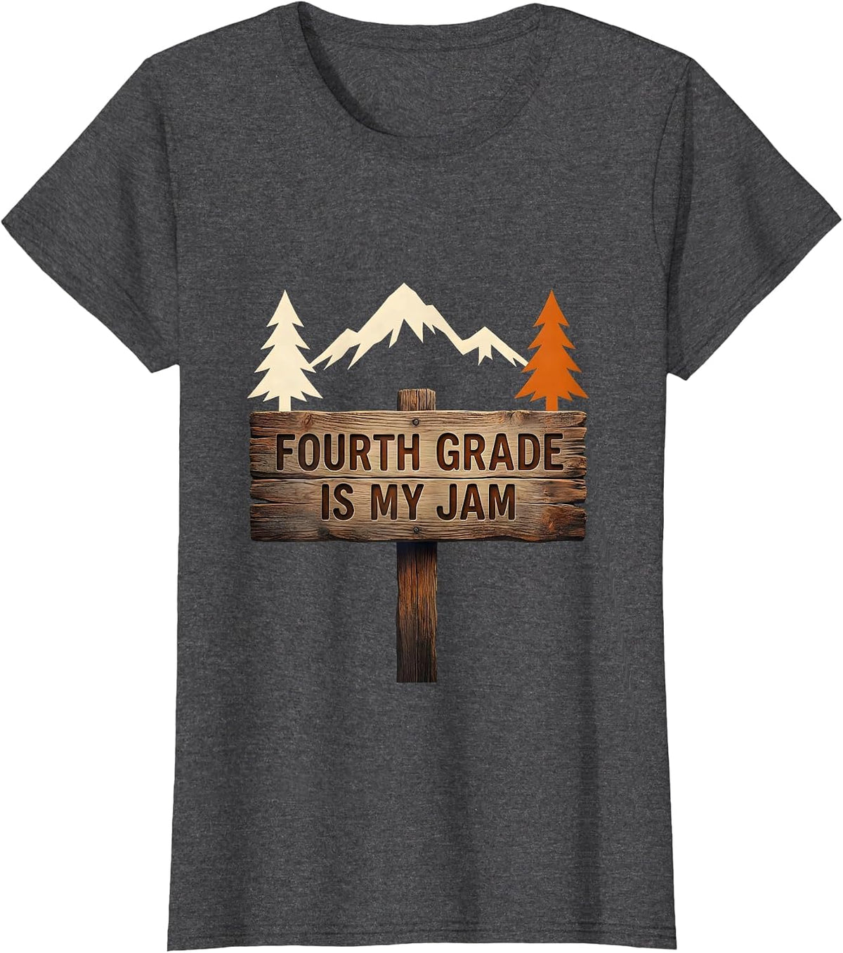 Women's Fourth Grade Is My Jam Teacher Design T-Shirt - Dark Heather Grey