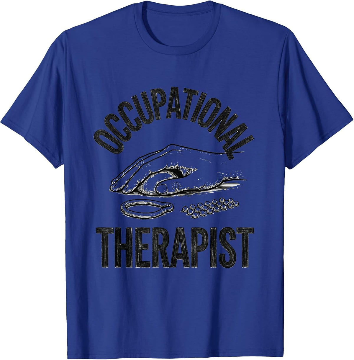 Occupational Therapist Retro Line Art OT Month Gift T-Shirt - Royal Blue
