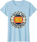 Women's I Teach Tiny Honeybees Funny Preschool Teacher Back T-Shirt - Baby Blue