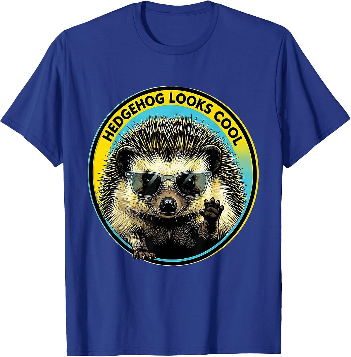 Hedgehog Looks Cool Pop Art Funny Animal Lover Gift T-Shirt - Royal Blue