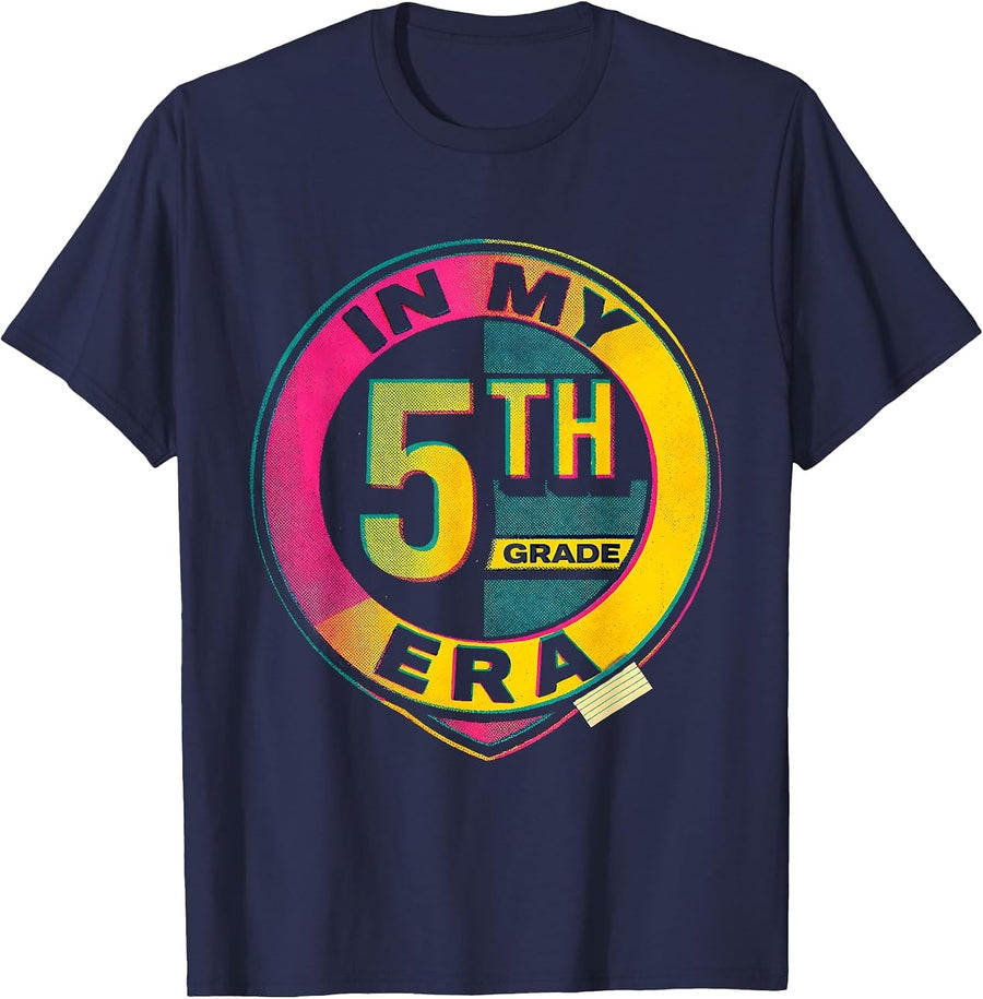 In My Fifth Grade Era Girl Tie Dye 5th Grade Back to School T-Shirt - Navy Blue