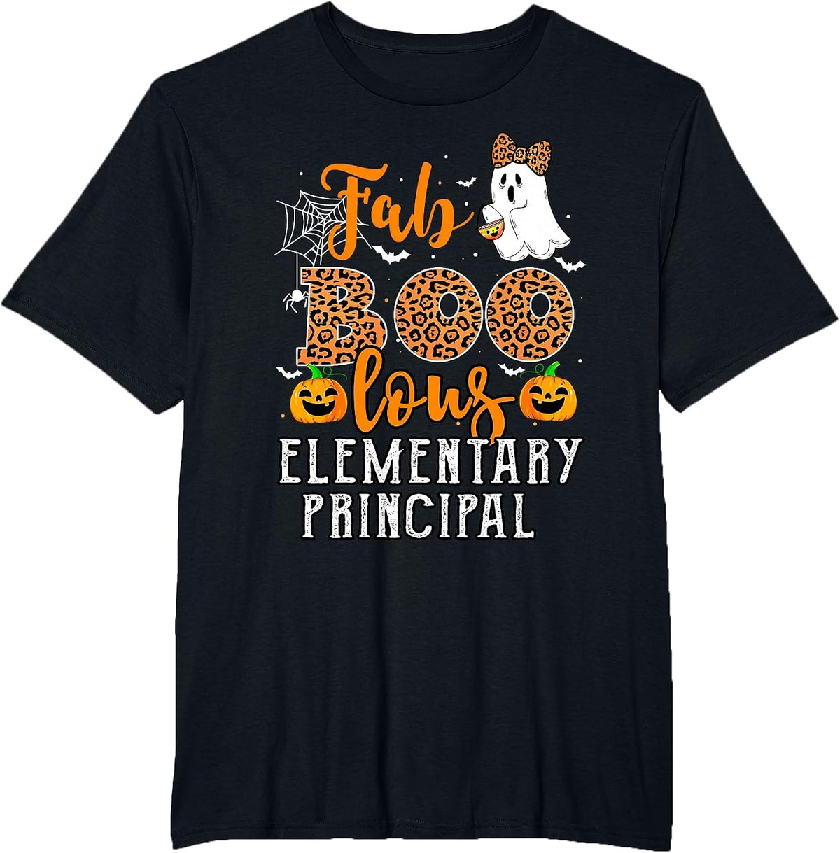 Leopard Halloween Costume Faboolous Elementary Principal T-Shirt - Black