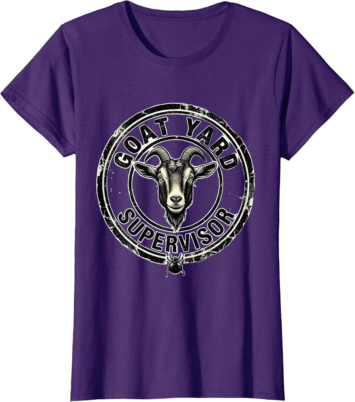 Women's Goat Yard Supervisor Funny Goat Lover Farm Animal Humor T-Shirt - Purple