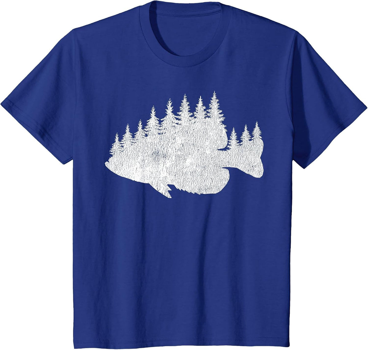 Crappie Fishing - Forest Treeline Panfish Fisherman T-Shirt - Royal Blue