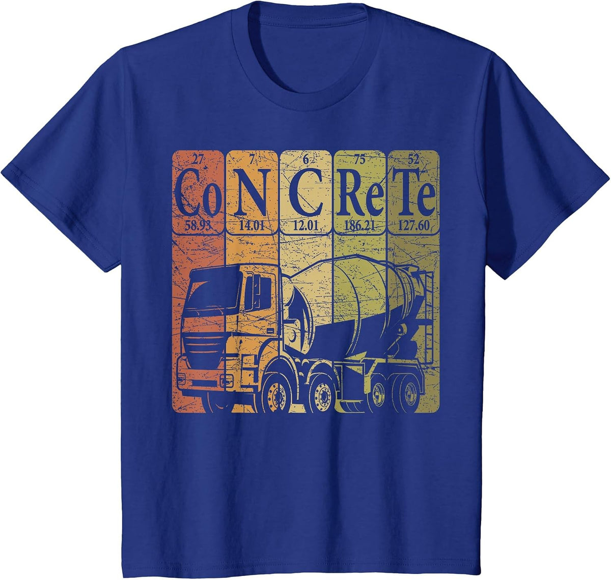Concrete Periodic Table Elements Construction Worker Cement T-Shirt - Royal Blue