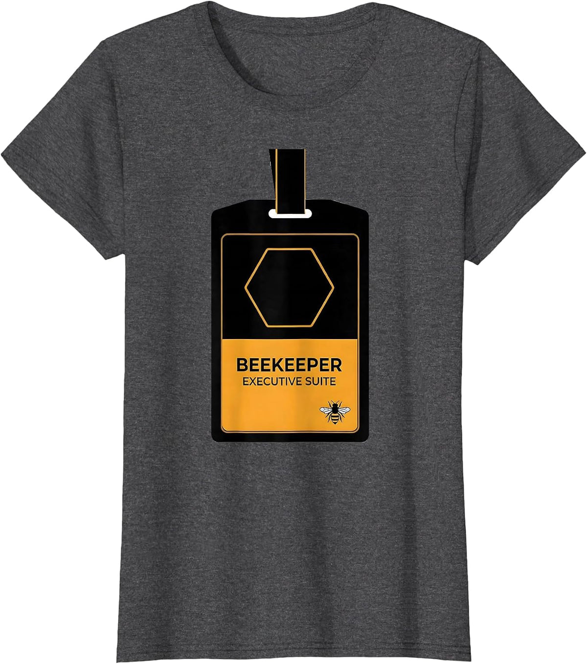Women's Beekeeper Executive Suite Minimalist Beekeeper Humor T-Shirt - Dark Heather Grey