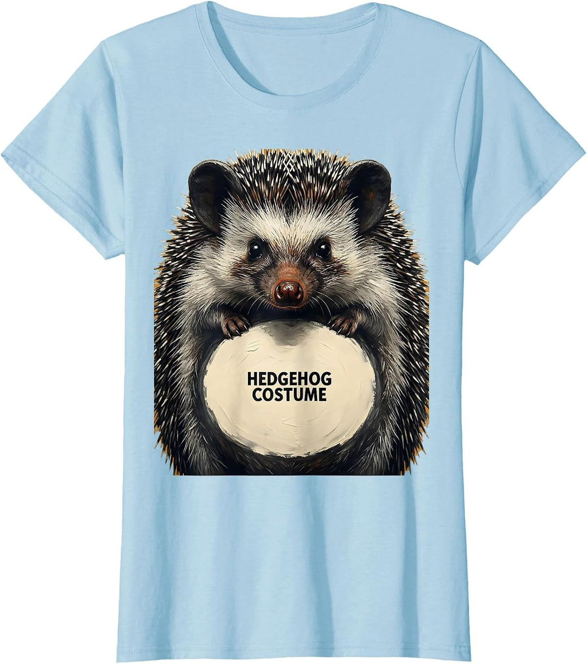 Women's Hedgehog Costume Funny Animal Halloween Party Costume T-Shirt - Baby Blue