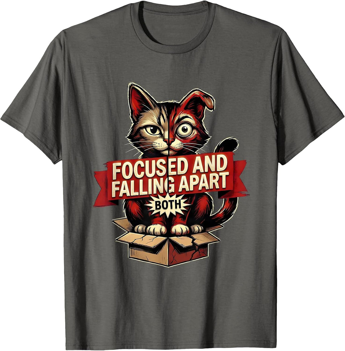 Men's Focused And Falling Apart Both Quantum Physics Teacher T-Shirt - Asphalt Grey