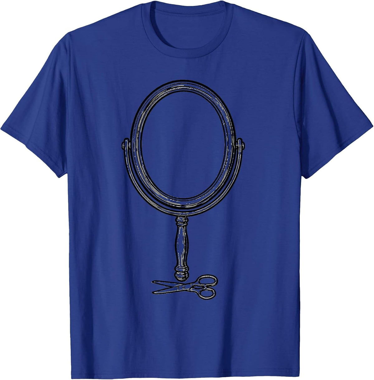 Men's Hand Mirror Barber Humor Vintage Trade Pride Gift T-Shirt - Royal Blue