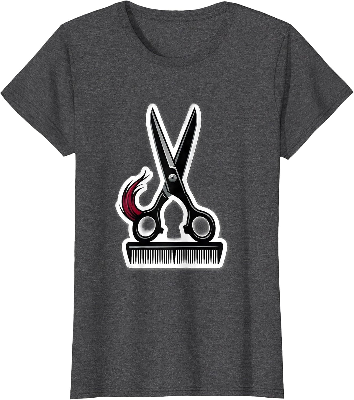 Women's Scissors Haircutter Humor Hairdresser Barber Gift T-Shirt - Dark Heather Grey