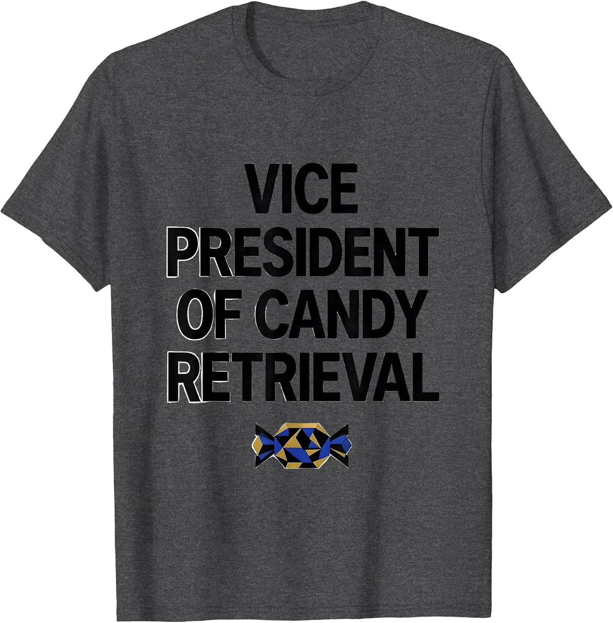 Men's Vice President Of Candy Retrieval Geometric Cinco De Mayo T-Shirt - Dark Heather Grey