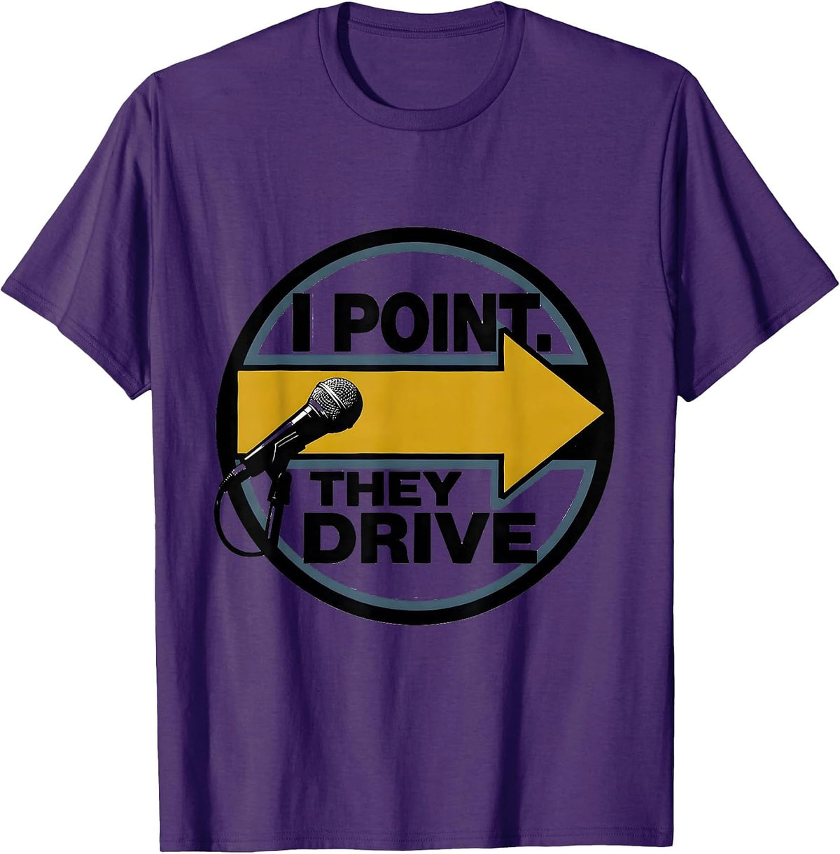 I Point. They Drive Thin Gold Line 911 Dispatcher First T-Shirt - Purple