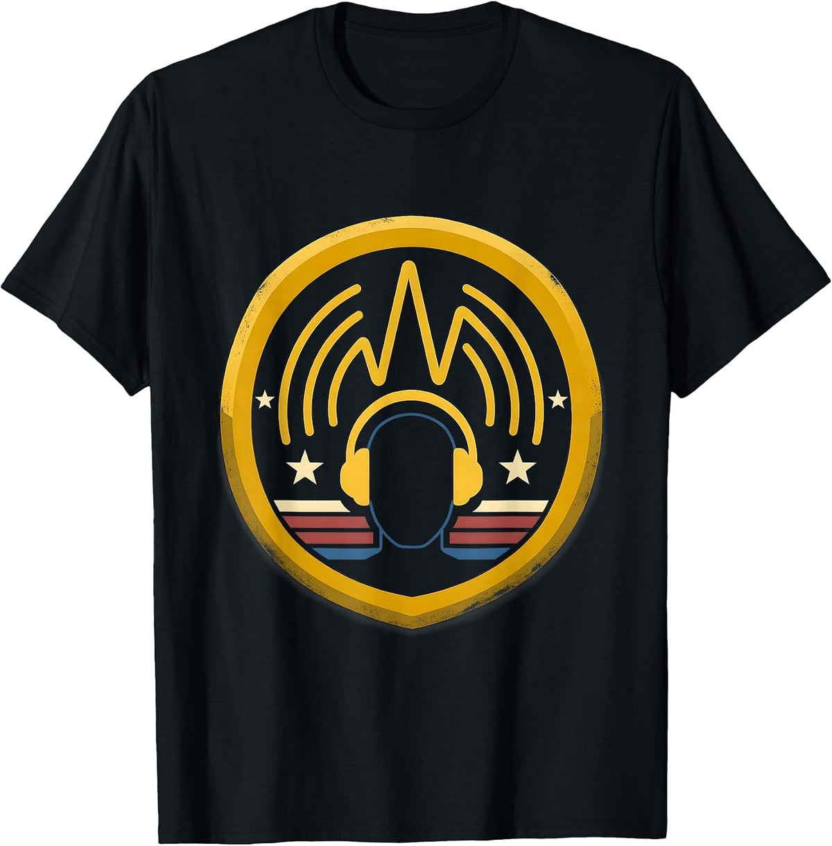 Men's Thin Gold Line 911 Dispatcher Patriotic Tribute T-Shirt - Black