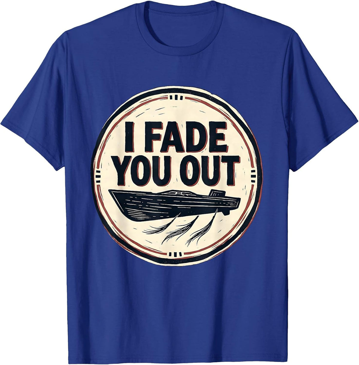 I Fade You Out Linocut Funny Hairdresser Barber Gift T-Shirt - Royal Blue