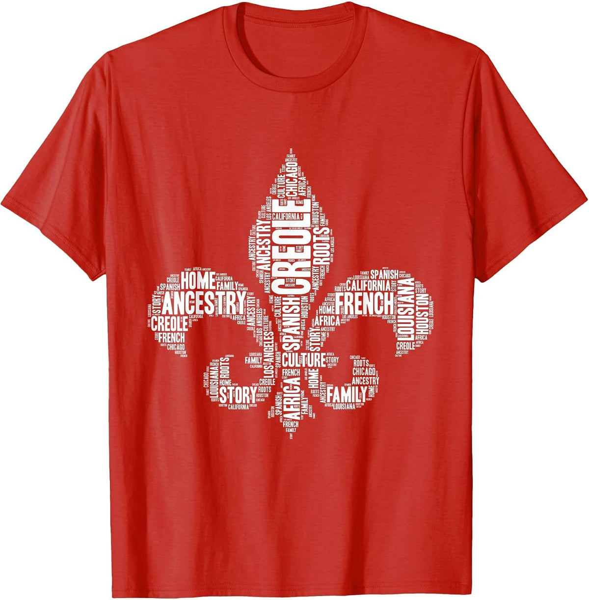 Creole Fleur De Lis T-Shirt T-Shirt - Red