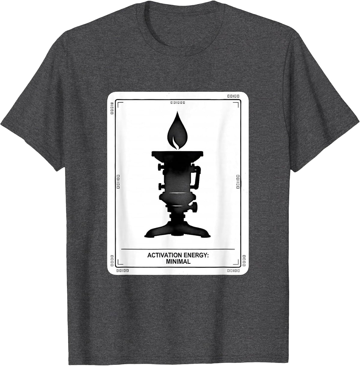 Men's Activation Energy Minimal Funny Chemistry Student Science T-Shirt - Dark Heather Grey