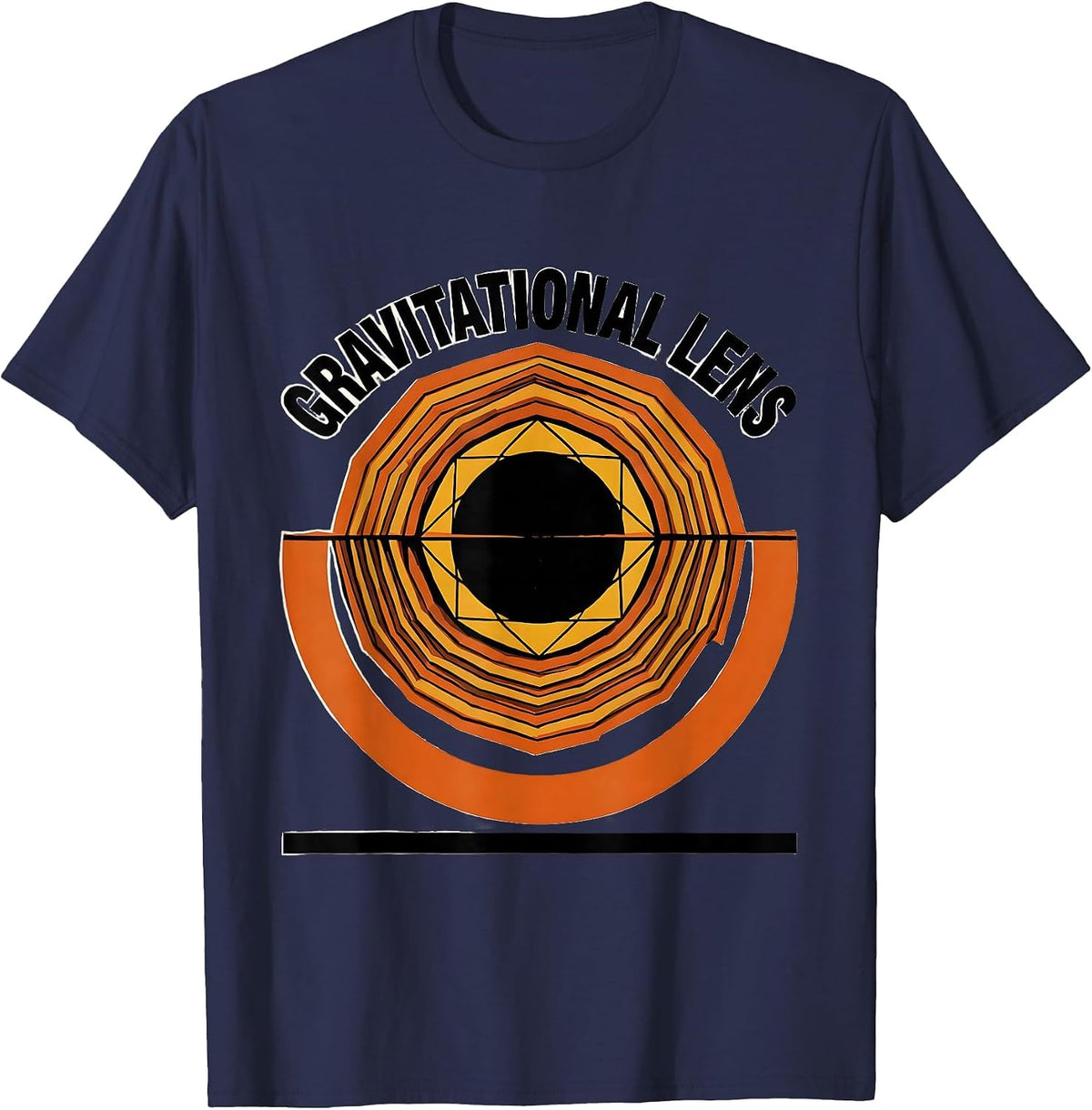 Men's Gravitational Lens Black Hole Astrophysics Science T-Shirt - Navy Blue