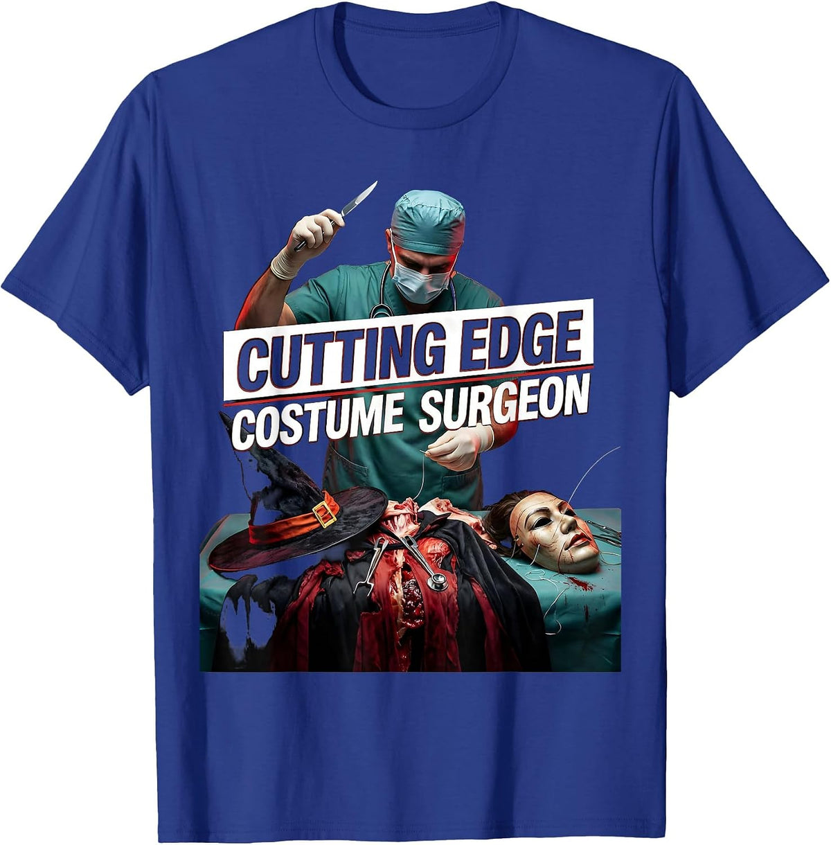 Men's Cutting Edge Costume Surgeon Halloween Design T-Shirt - Royal Blue