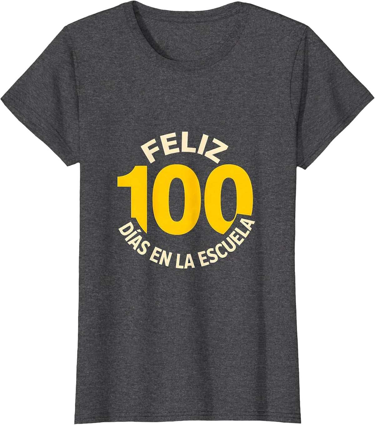 Women's Feliz 100 Días en la Escuela Spanish Teacher 100th Day T-Shirt - Dark Heather Grey