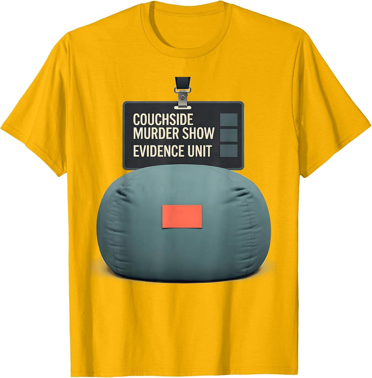 Couchside Murder Show Evidence Unit Funny True Crime Lover T-Shirt - Golden Yellow