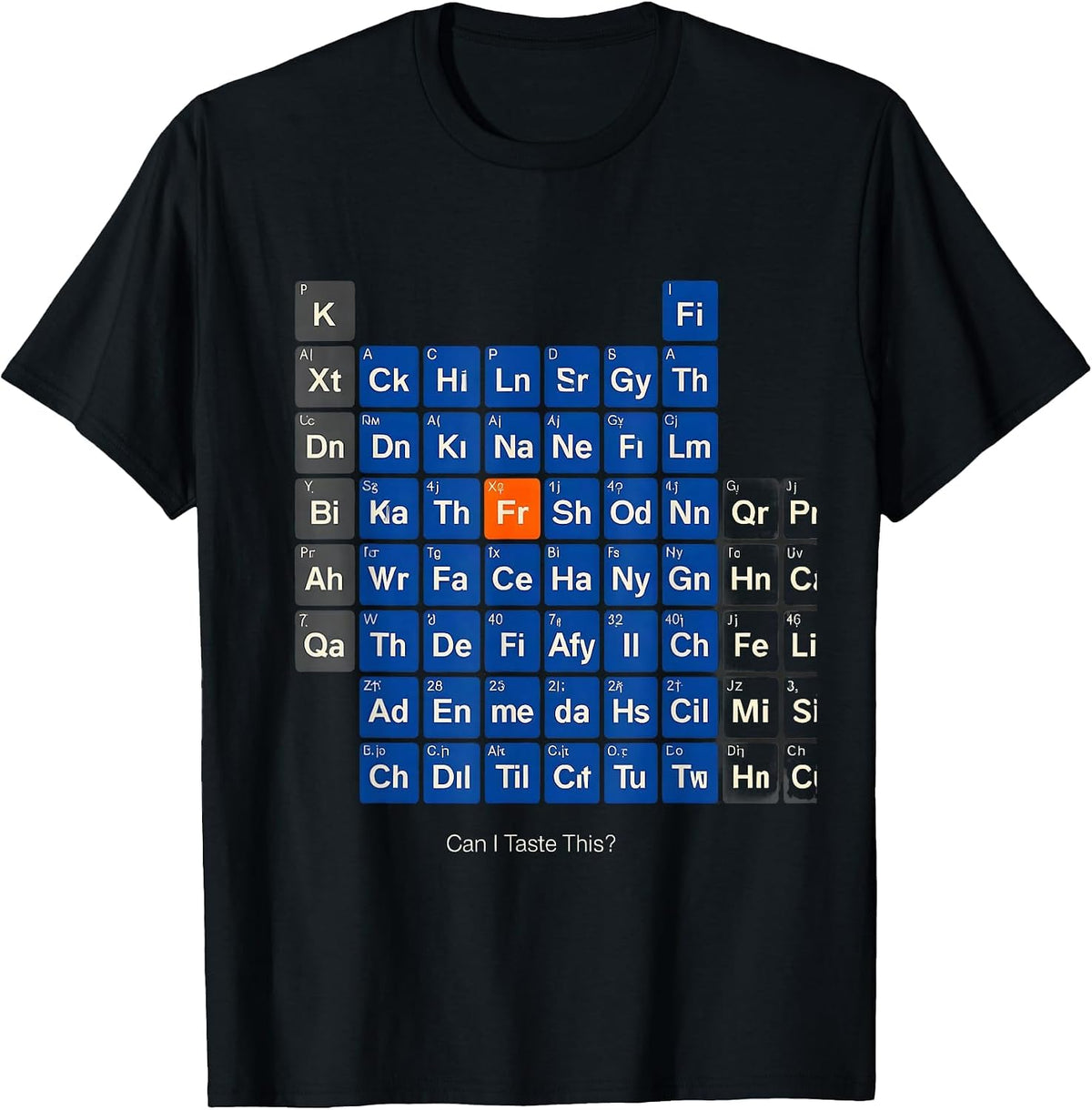 Men's Can I Taste This Funny Periodic Table Science Teacher Gift T-Shirt - Black