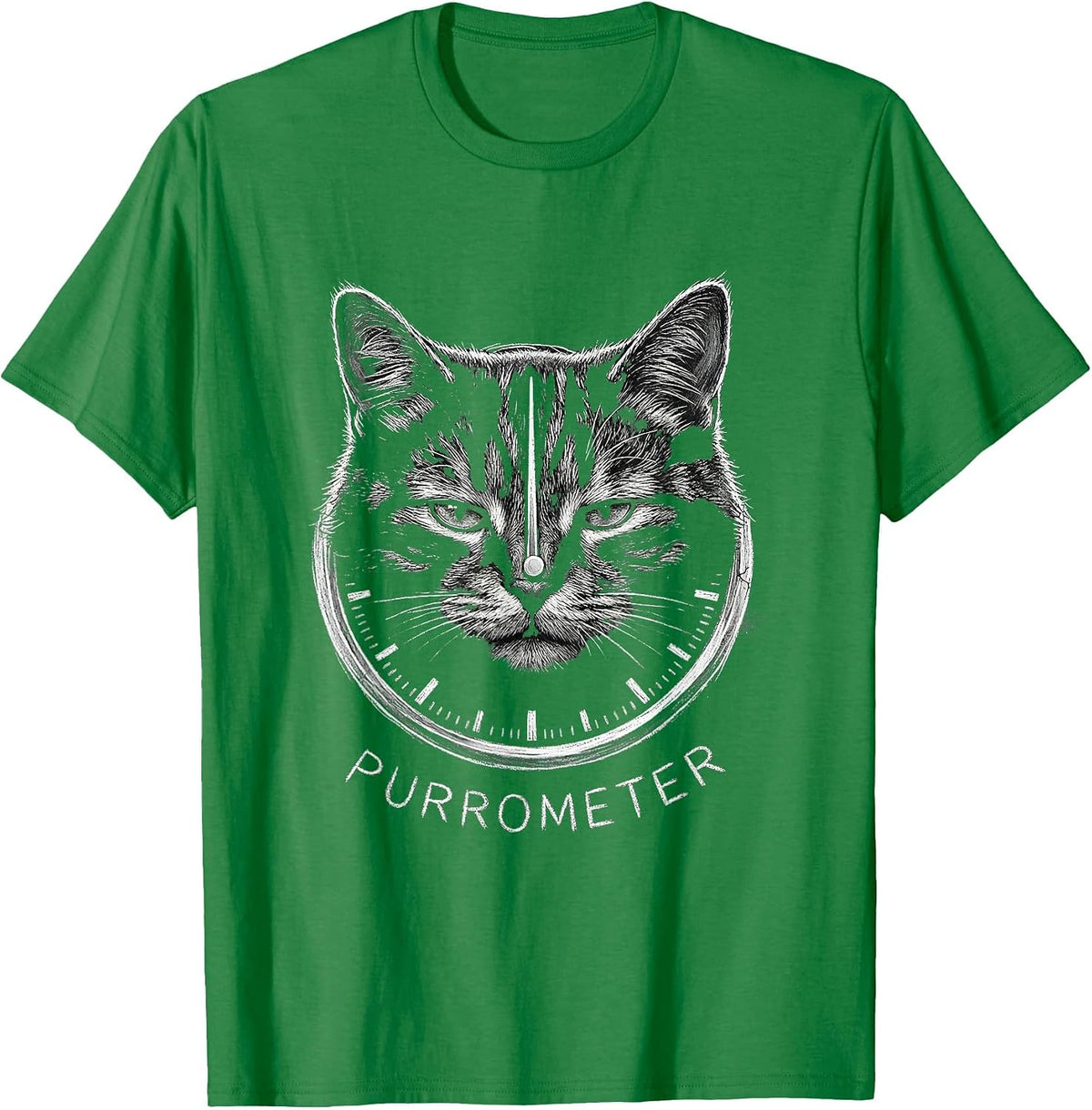 Men's Purrometer Funny Cat Math Science Teacher Humor T-Shirt - Kelly Green