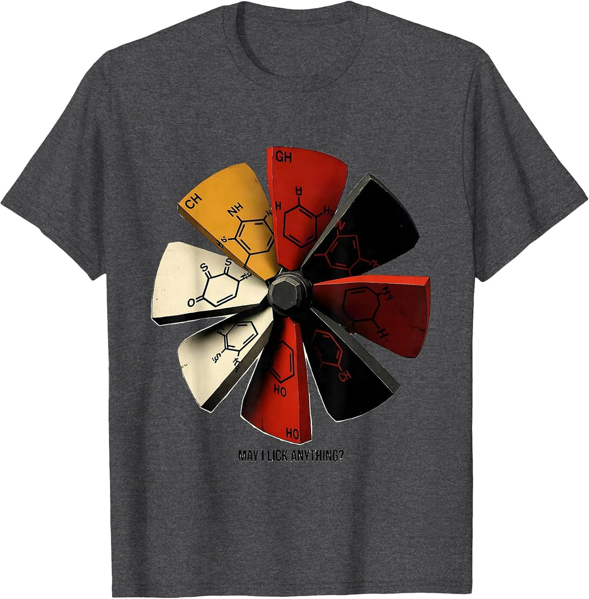 May I Lick Anything Funny Periodic Table Science Teacher T-Shirt - Dark Heather Grey