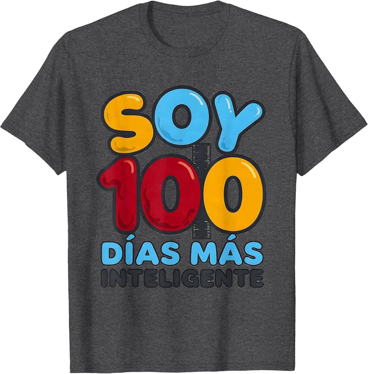 Soy 100 días más inteligente Spanish Teacher 100th Day T-Shirt - Dark Heather Grey