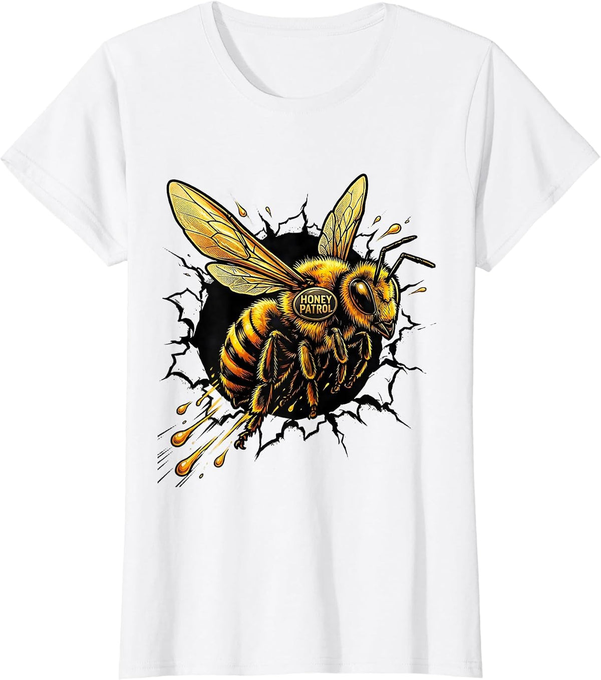 Honey Patrol Comic Book Halloween Honey Jar Bee Costume T-Shirt - White