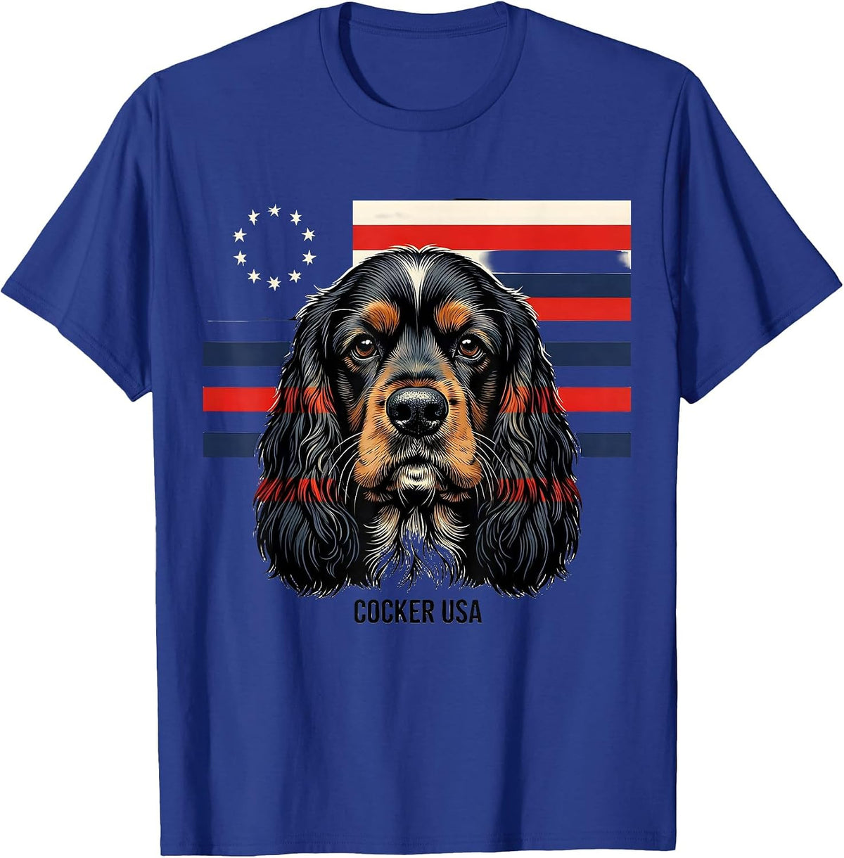 Men's Cocker USA Patriotic Cocker Spaniel Dog Lover 4th of July T-Shirt - Royal Blue