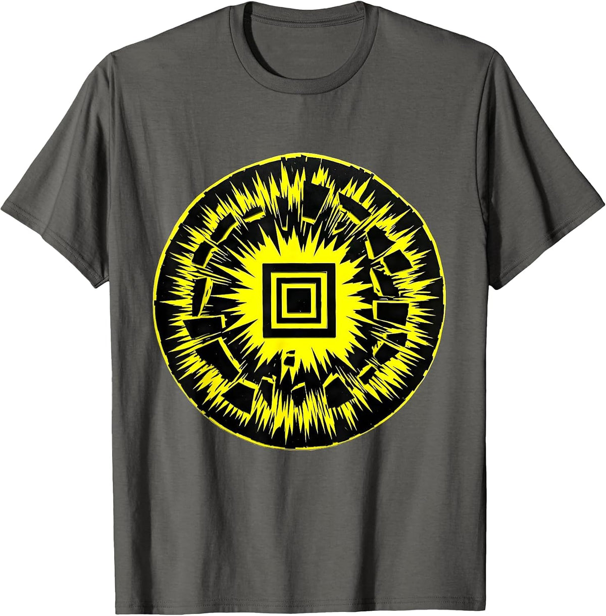 Stencil Badge Support School Counselor Work Humor T-Shirt - Asphalt Grey