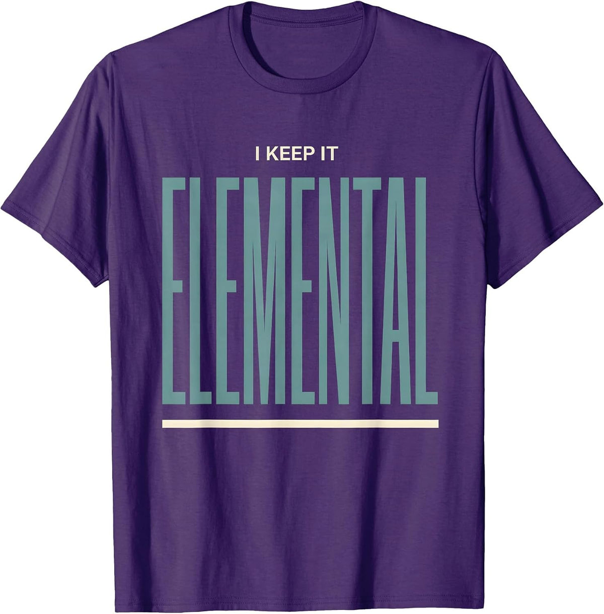 I Keep It Elemental Minimalist Chemistry Pun Science Teacher T-Shirt - Purple