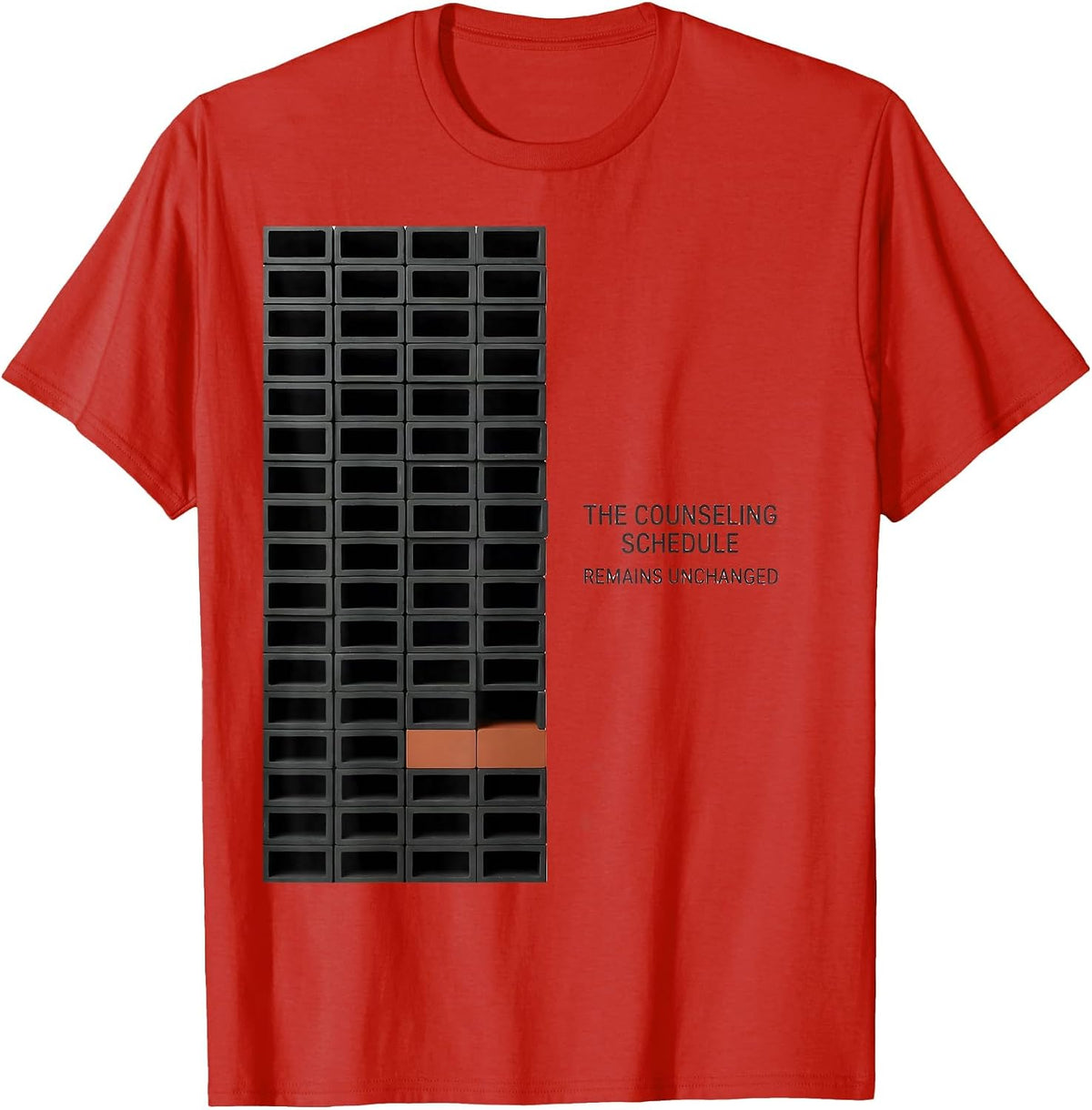 Men's The Counseling Schedule Remains Unchanged Funny School T-Shirt - Red