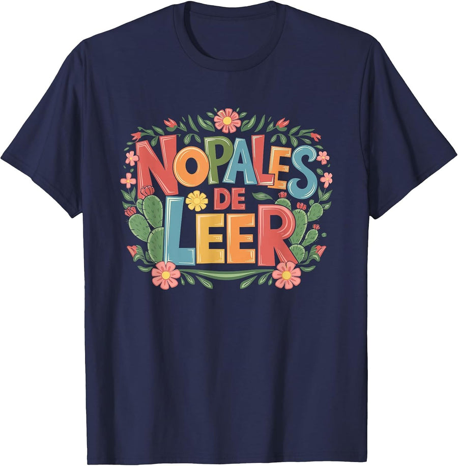 Nopales De Leer Bilingual Teacher Maestra Spanish Teacher T-Shirt - Navy Blue