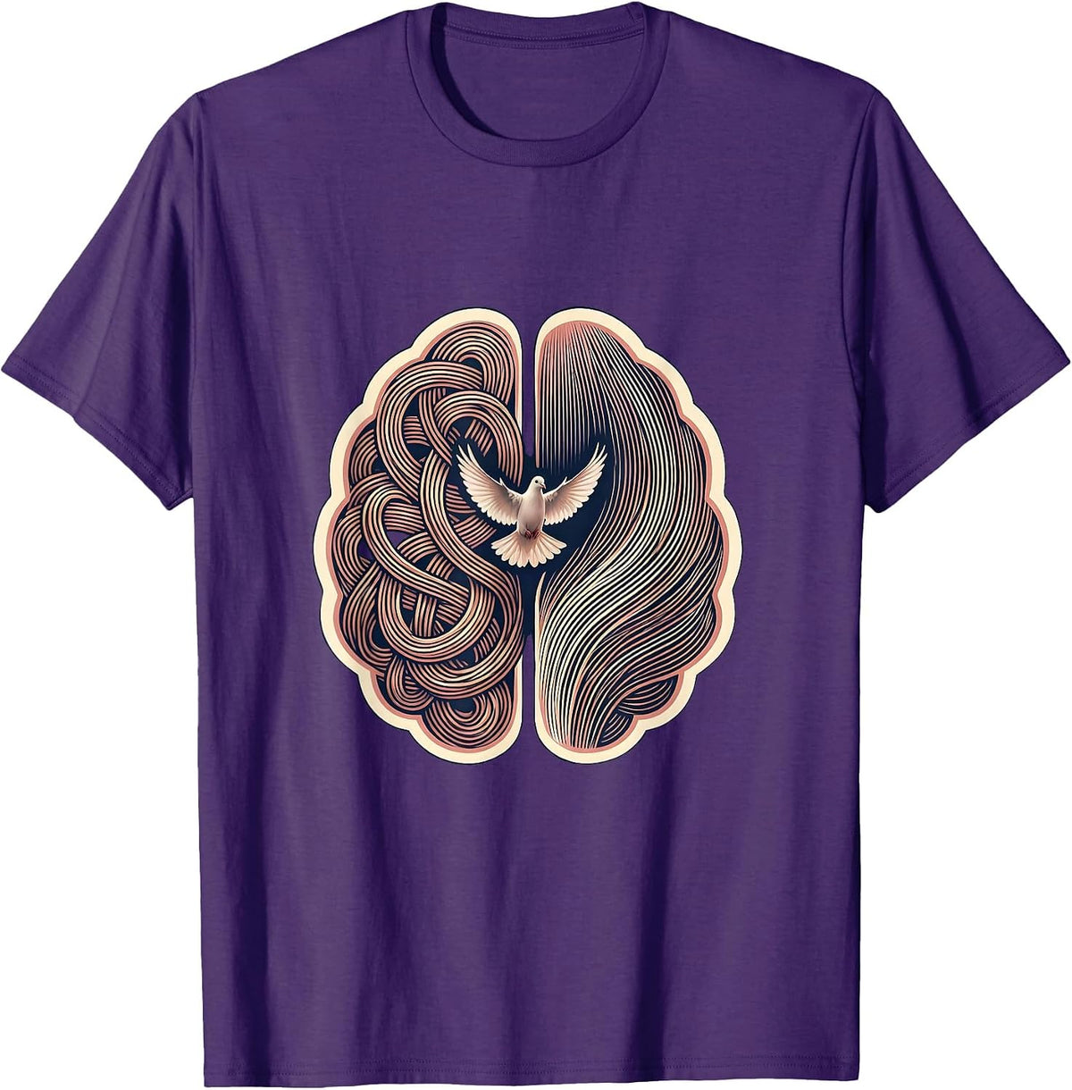 Men's Dyslexia Awareness Brain Pathways Illustration T-Shirt - Purple
