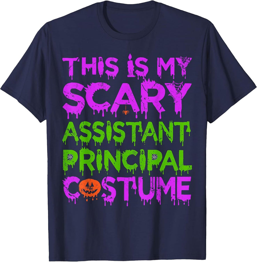 This is My Scary Assistant Principal Costume T-Shirt - Navy Blue