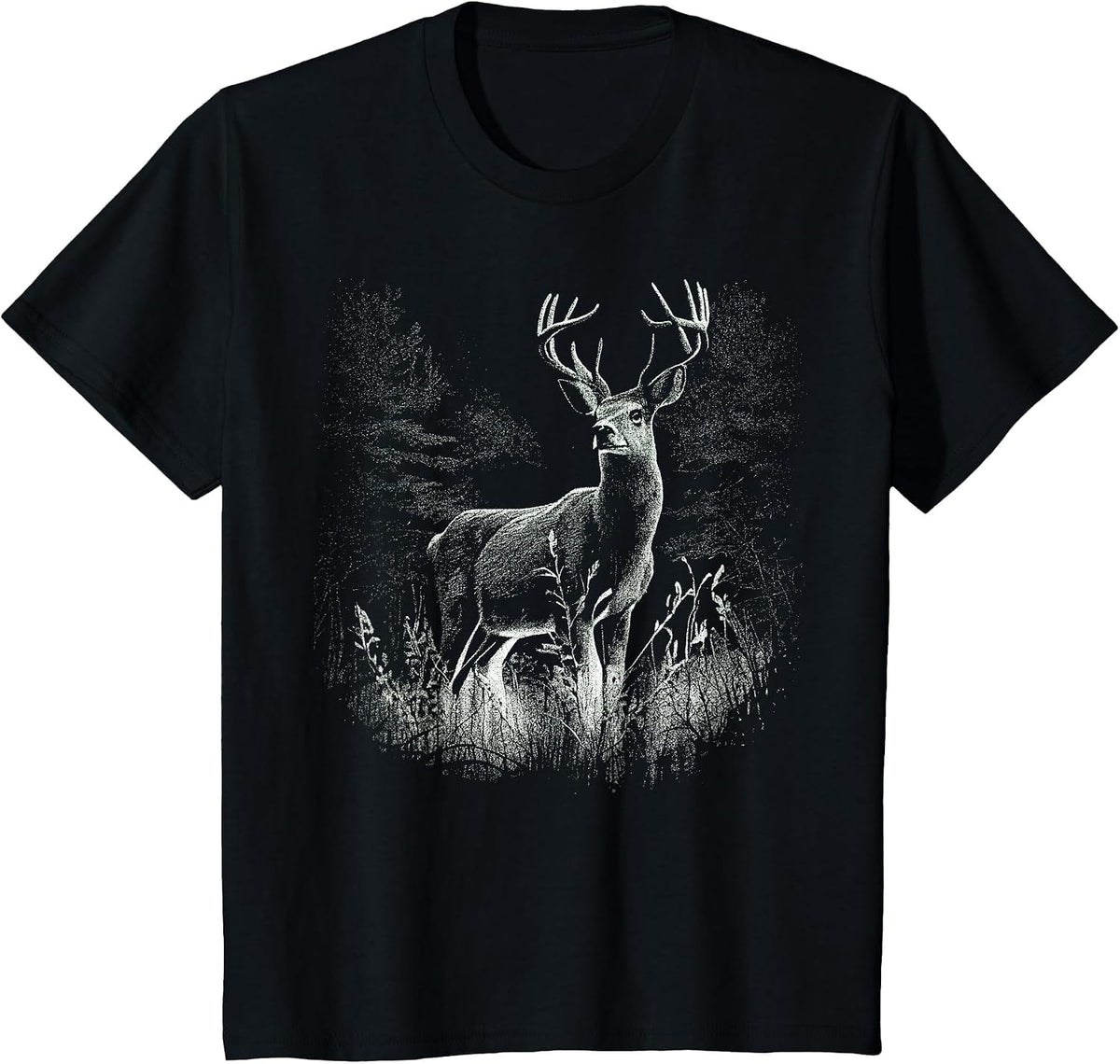 Deer Forest Nature Lover Stag Hunting Hunter T-Shirt - Black