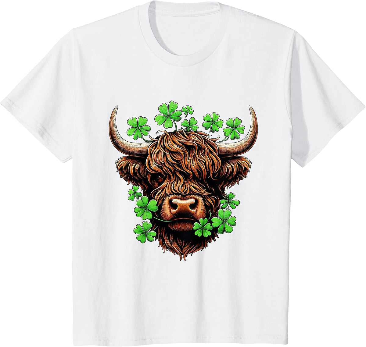 Highland Cow St Patricks Day Saint Pattys Highland Heifer T-Shirt - White