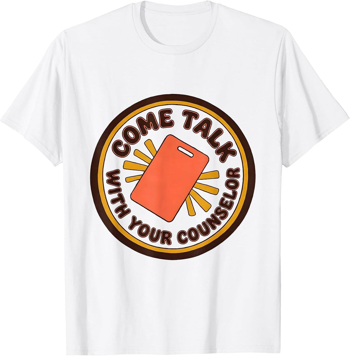 Men's Come Talk With Your Counselor Groovy Retro School Counselor T-Shirt - White